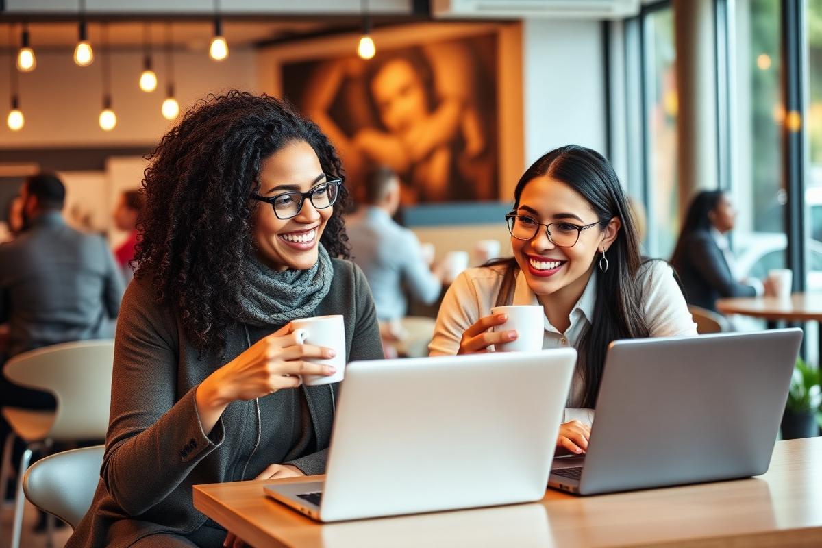 Mentor and mentee meeting over coffee